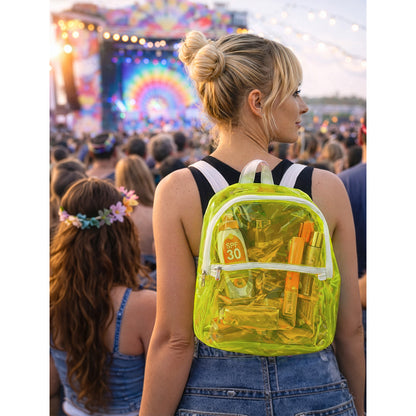 Sac à Dos Transparent Fluo Jaune - Accès Total à vos Affaires