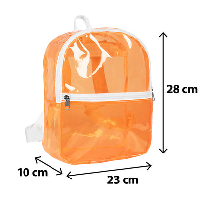 Sac à Dos Transparent Orange Fluo - Accessoire Mode Festival