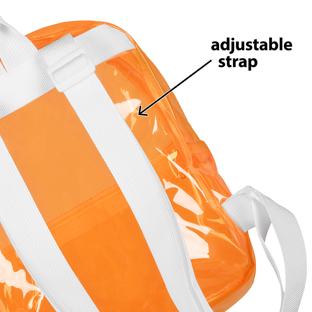 Sac à Dos Transparent Orange Fluo - Accessoire Mode Festival