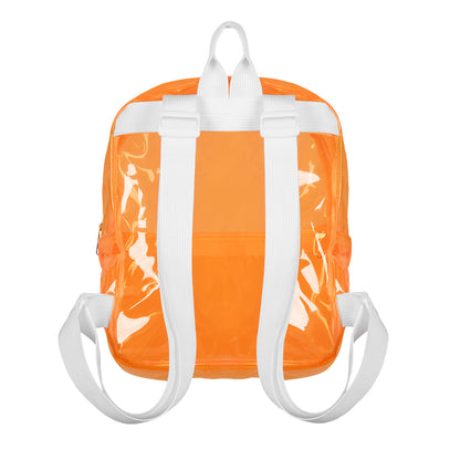 Sac à Dos Transparent Orange Fluo - Accessoire Mode Festival