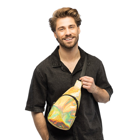 Sac Holographique Doré - Banane Irisée Tendance Festival