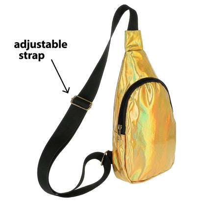 Sac Holographique Doré - Banane Irisée Tendance Festival