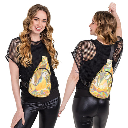 Sac Holographique Doré - Banane Irisée Tendance Festival
