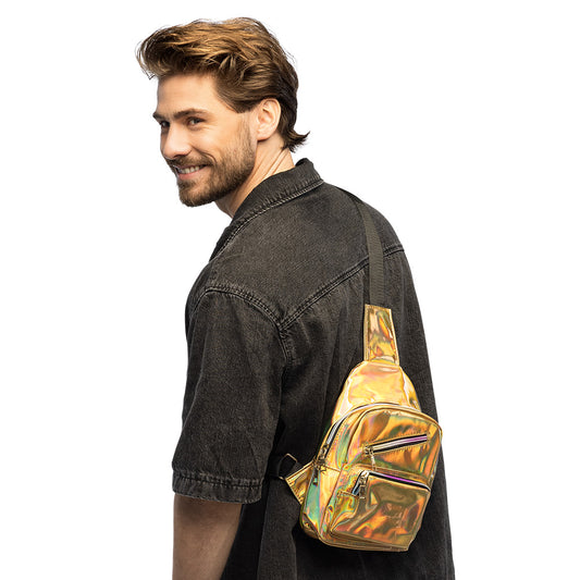 Sac à Dos Holographique Doré - Accessoire Rave et Festival