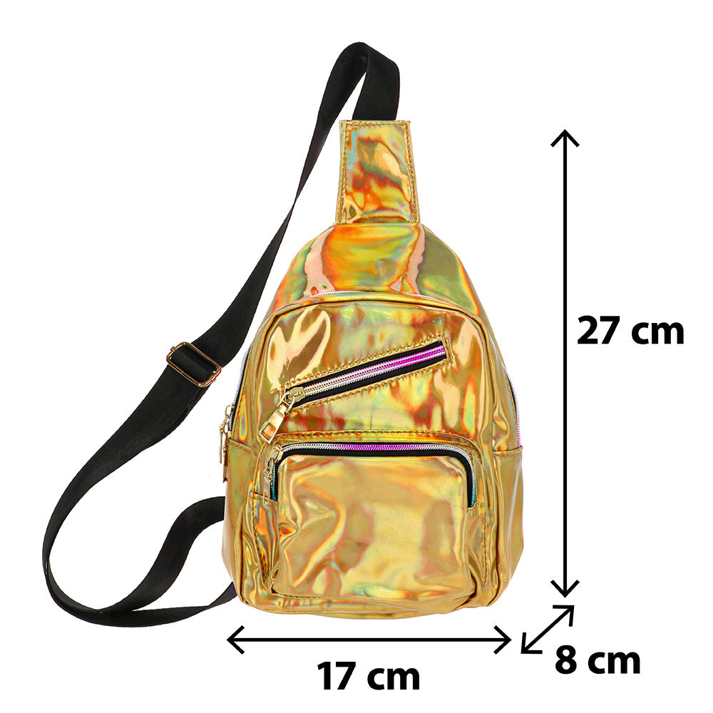 Sac à Dos Holographique Doré - Accessoire Rave et Festival