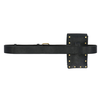 Ceinture Médiévale Noire avec Sacoche - Accessoire Déguisement