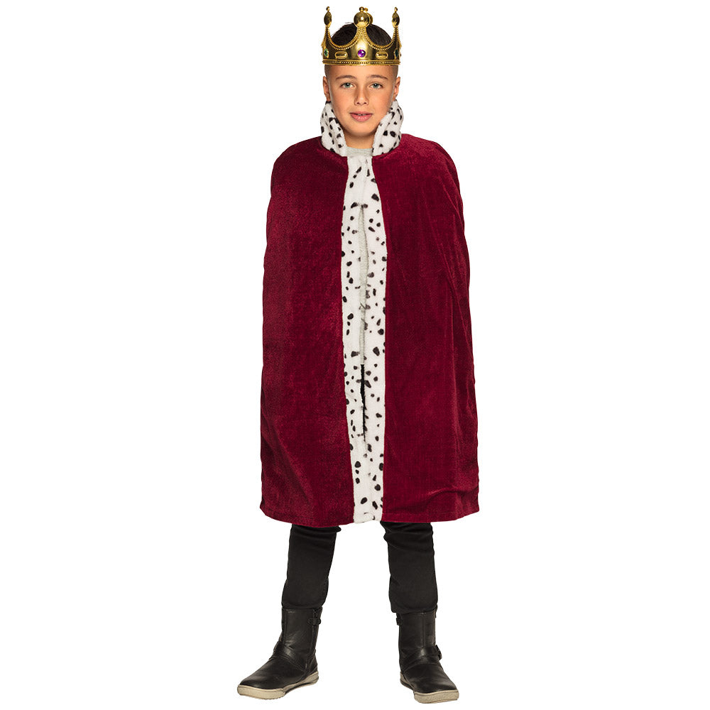 Cape Royale Enfant Velours Rouge et Fourrure Blanche - Déguisement Roi