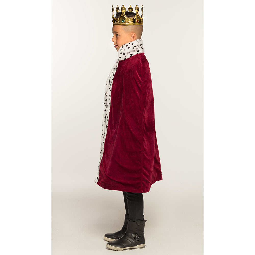 Cape Royale Enfant Velours Rouge et Fourrure Blanche - Déguisement Roi