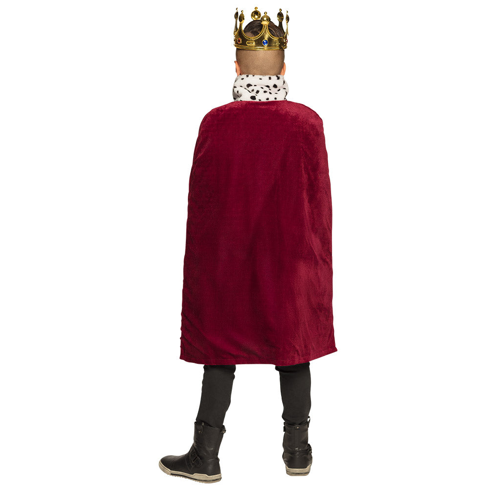 Cape Royale Enfant Velours Rouge et Fourrure Blanche - Déguisement Roi