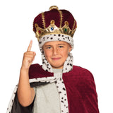 Couronne de Roi Enfant Luxe - Velours Bordeaux et Fourrure
