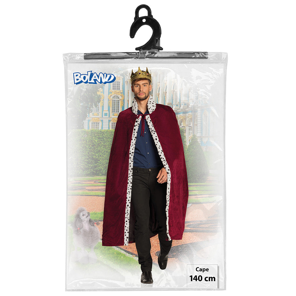 Cape de Roi 140 cm - Déguisement Royal Luxe avec Col à Pois