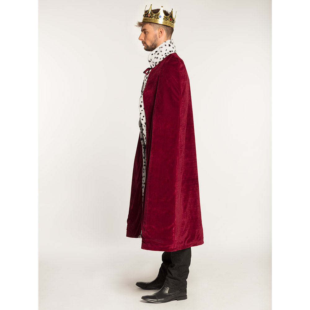 Cape de Roi 140 cm - Déguisement Royal Luxe avec Col à Pois