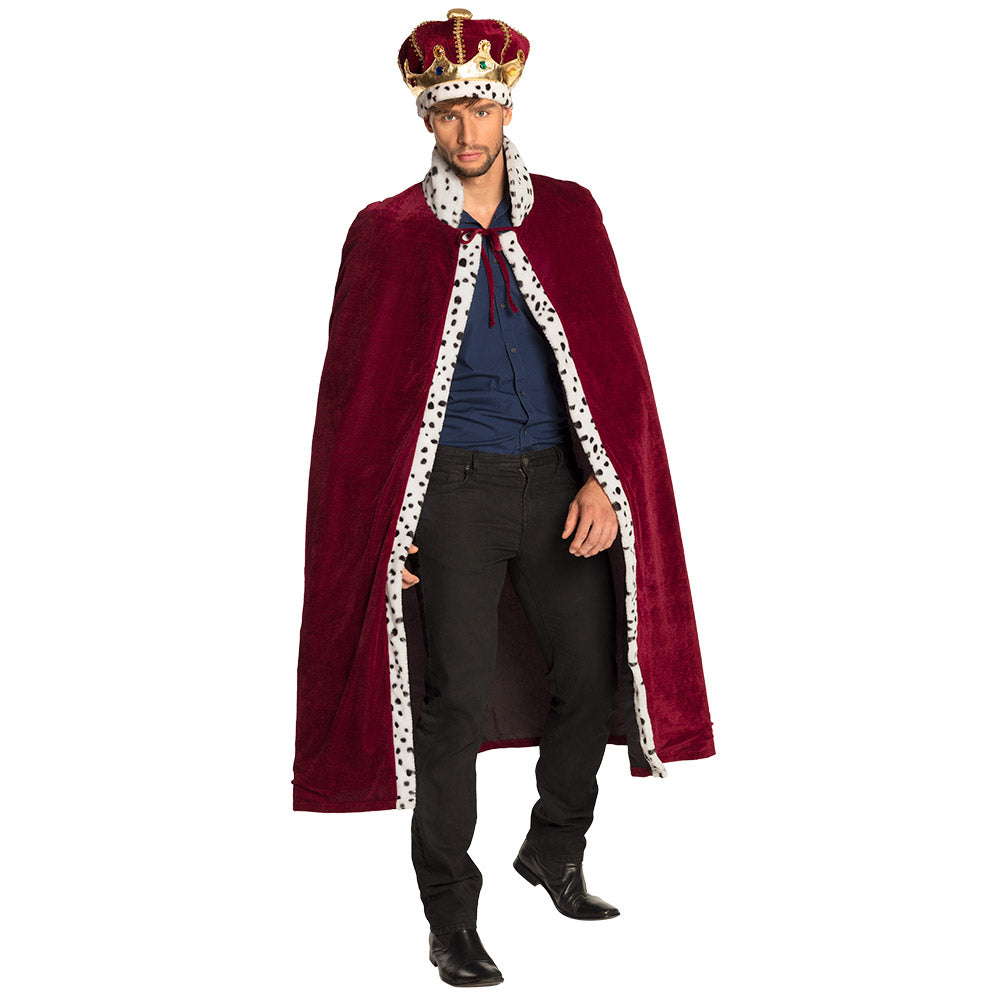 Costume Roi Royal Deluxe - Cape Velours & Couronne Dorée