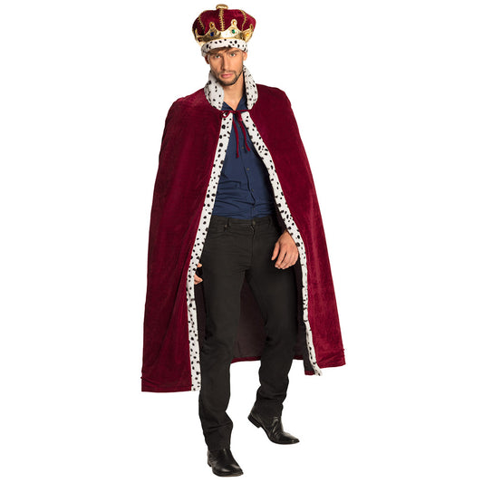 Costume Roi Royal Deluxe - Cape Velours & Couronne Dorée