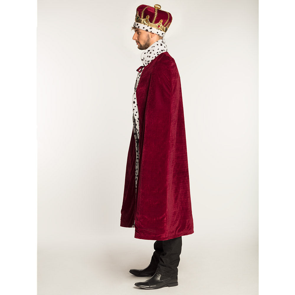 Costume Roi Royal Deluxe - Cape Velours & Couronne Dorée