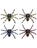 4 Araignées fluo Halloween 7.5 cm