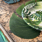 4 Feuilles de Monstera en plastique vert 34 x 29 cm