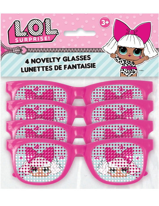 4 Paires de lunettes roses à pois LOL Surprise