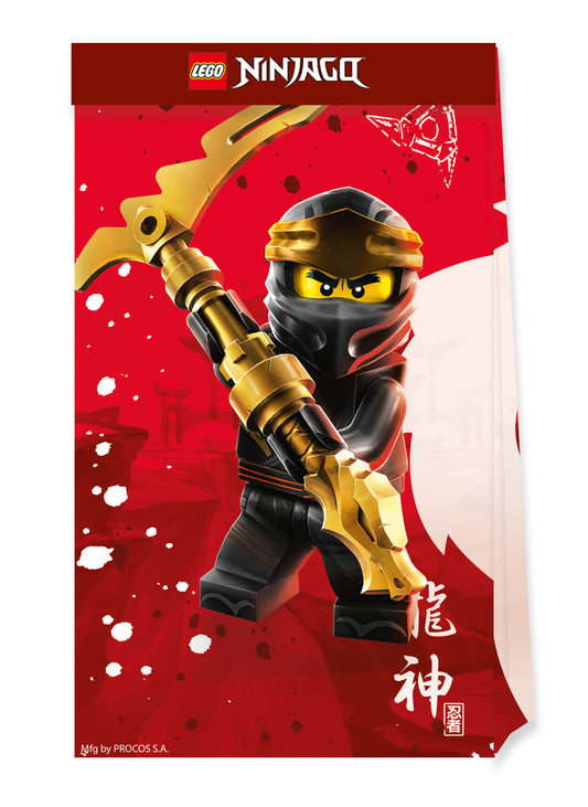 4 Petits sacs de fête en papier FSC® Lego Ninjago