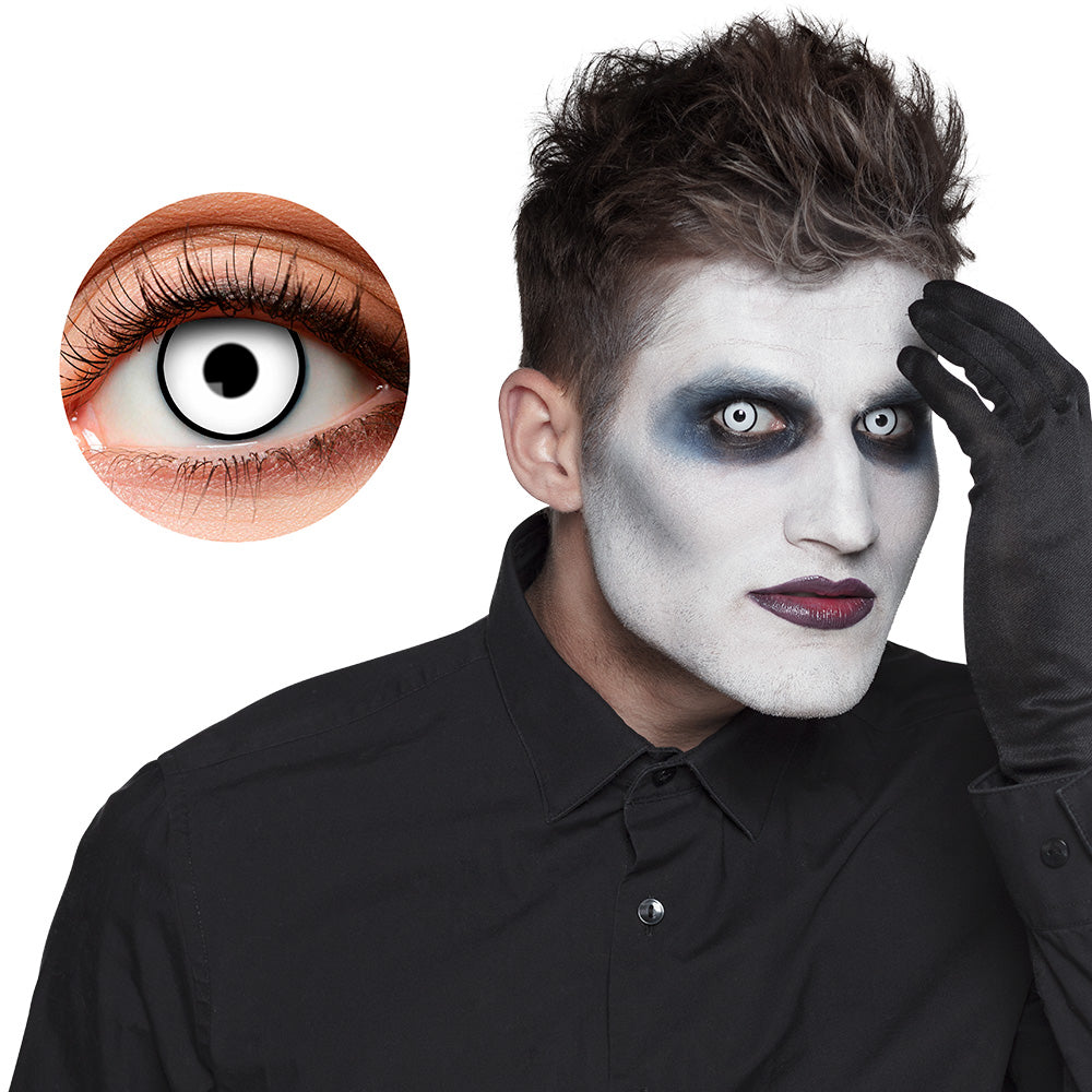 Lentilles de Contact Blanches Vampire - Effet Yeux Effrayants