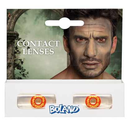 Lentilles de Contact Halloween Démon Rouge et Jaune