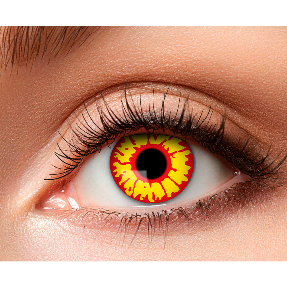 Lentilles de Contact Halloween Démon Rouge et Jaune