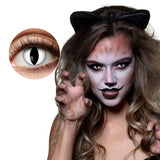 Lentilles de Contact Félin Blanc Noir | Accessoire Déguisement Halloween