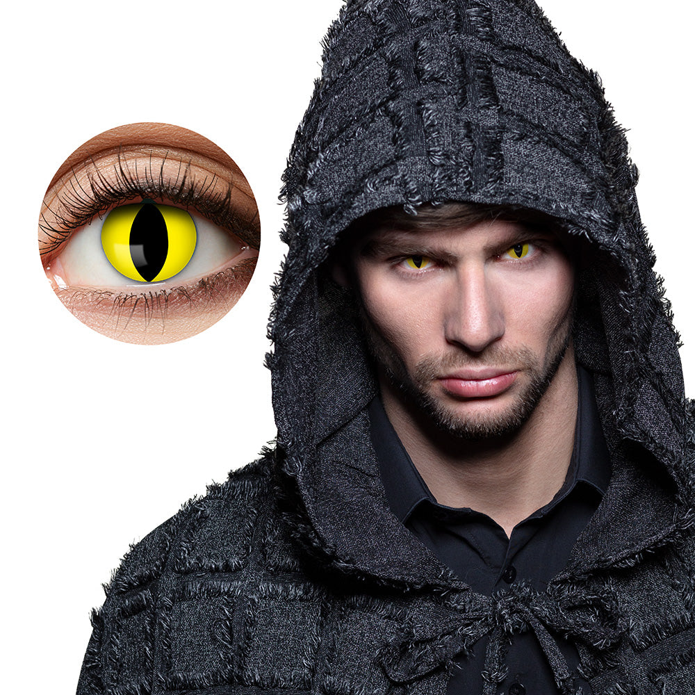 Lentilles de Contact Yeux de Chat Jaune & Noir -