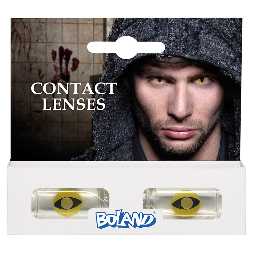 Lentilles de Contact Yeux de Chat Jaune & Noir -