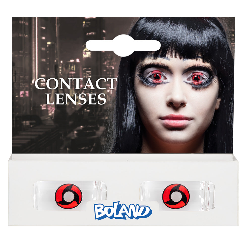 Lentilles de Contact Rouges Spirale - Effet Anime Vampire