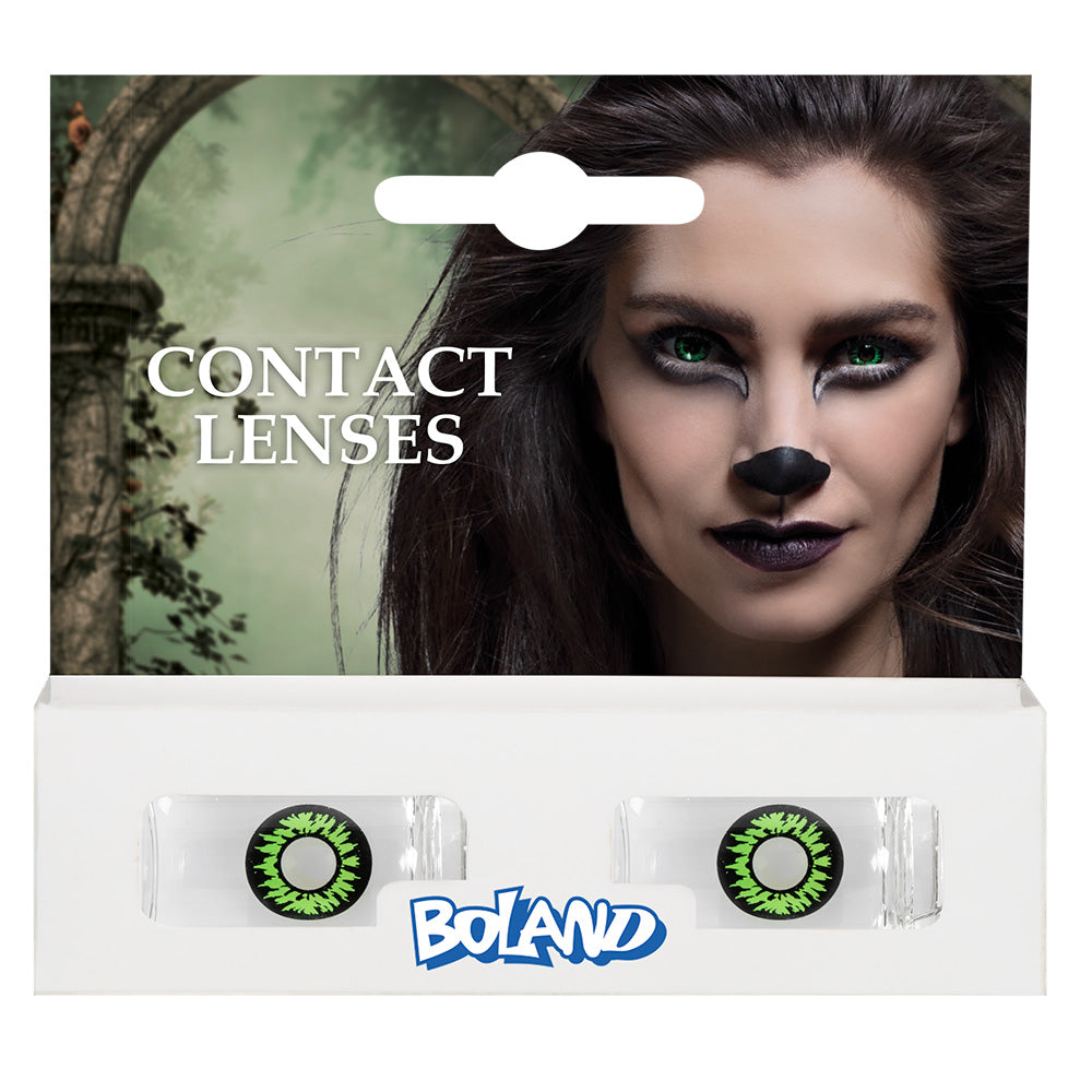 Lentilles de Contact Verte Fluo - Effet Félin Mystérieux