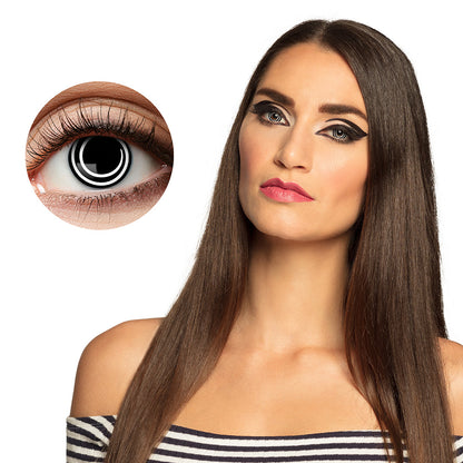 Lentilles de Contact Blanc Spirale - Accessoire Déguisement