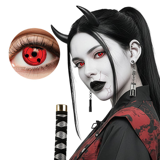 Lentilles de Contact Sharingan Rouge - Cosplay Naruto