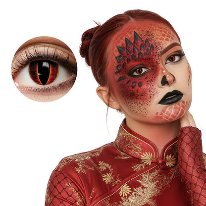 Lentilles de Contact Yeux de Dragon Rouge - Déguisement Fantasy