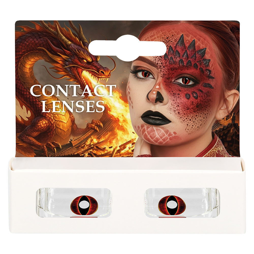 Lentilles de Contact Yeux de Dragon Rouge - Déguisement Fantasy