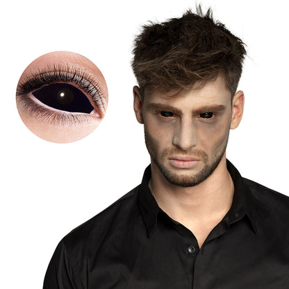 Lentilles de contact noires Sclera Premium - Effet yeux noirs intense