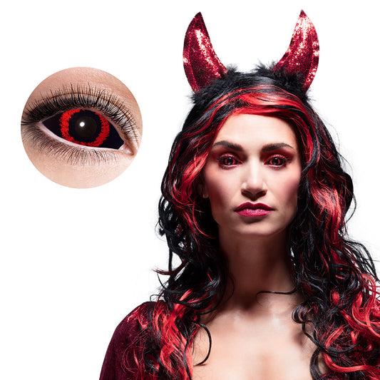 Lentilles de Contact Rouges Demon - Accessoire de Déguisement Premium