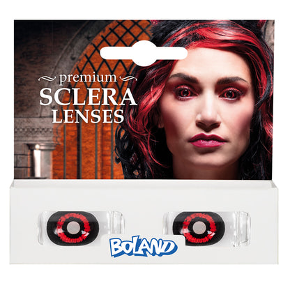 Lentilles de Contact Rouges Demon - Accessoire de Déguisement Premium