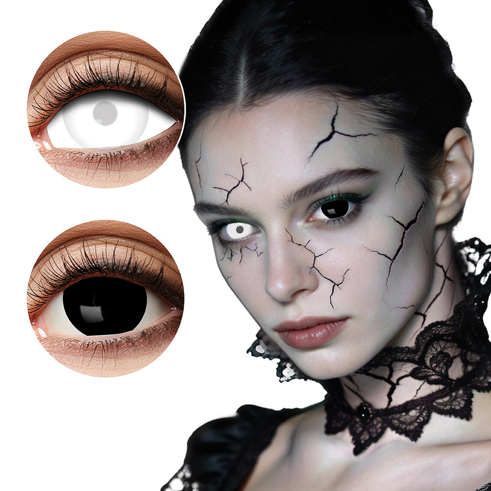 Lentilles de Contact Sclera Blanches et Noires - Duo Mini