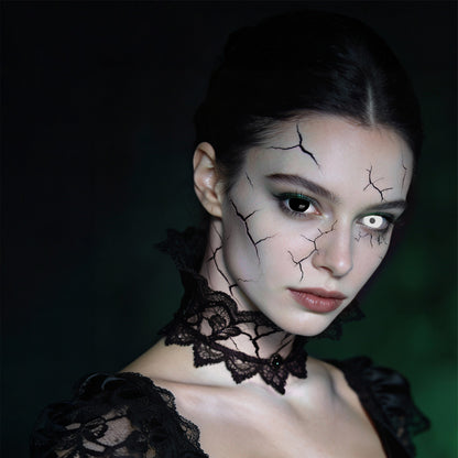 Lentilles de Contact Sclera Blanches et Noires - Duo Mini