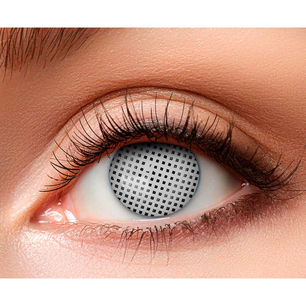 Lentilles de Contact Blanches Grille - Effet Supernatural