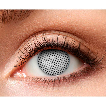 Lentilles de Contact Blanches Grille - Effet Supernatural