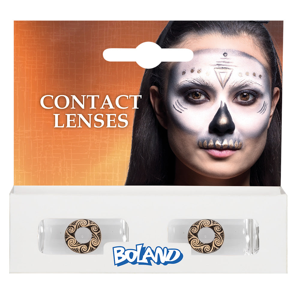Lentilles de Contact Halloween Spirale Dorée - Costume Effrayant