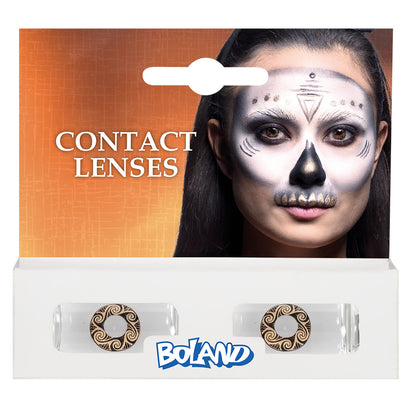 Lentilles de Contact Halloween Spirale Dorée - Costume Effrayant