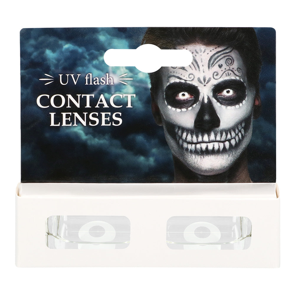 Lentilles de Contact UV Blacklight Blanc Pur Brillant