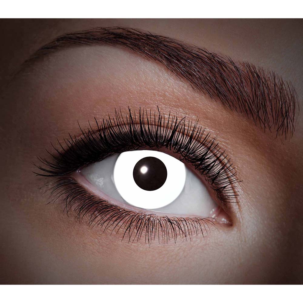 Lentilles de Contact UV Blacklight Blanc Pur Brillant