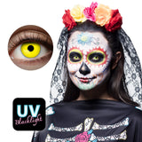 Lentilles de Contact UV Flash Jaune Fluo - Effet Blacklight