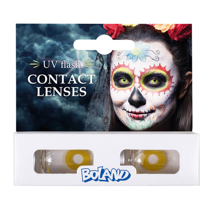 Lentilles de Contact UV Flash Jaune Fluo - Effet Blacklight