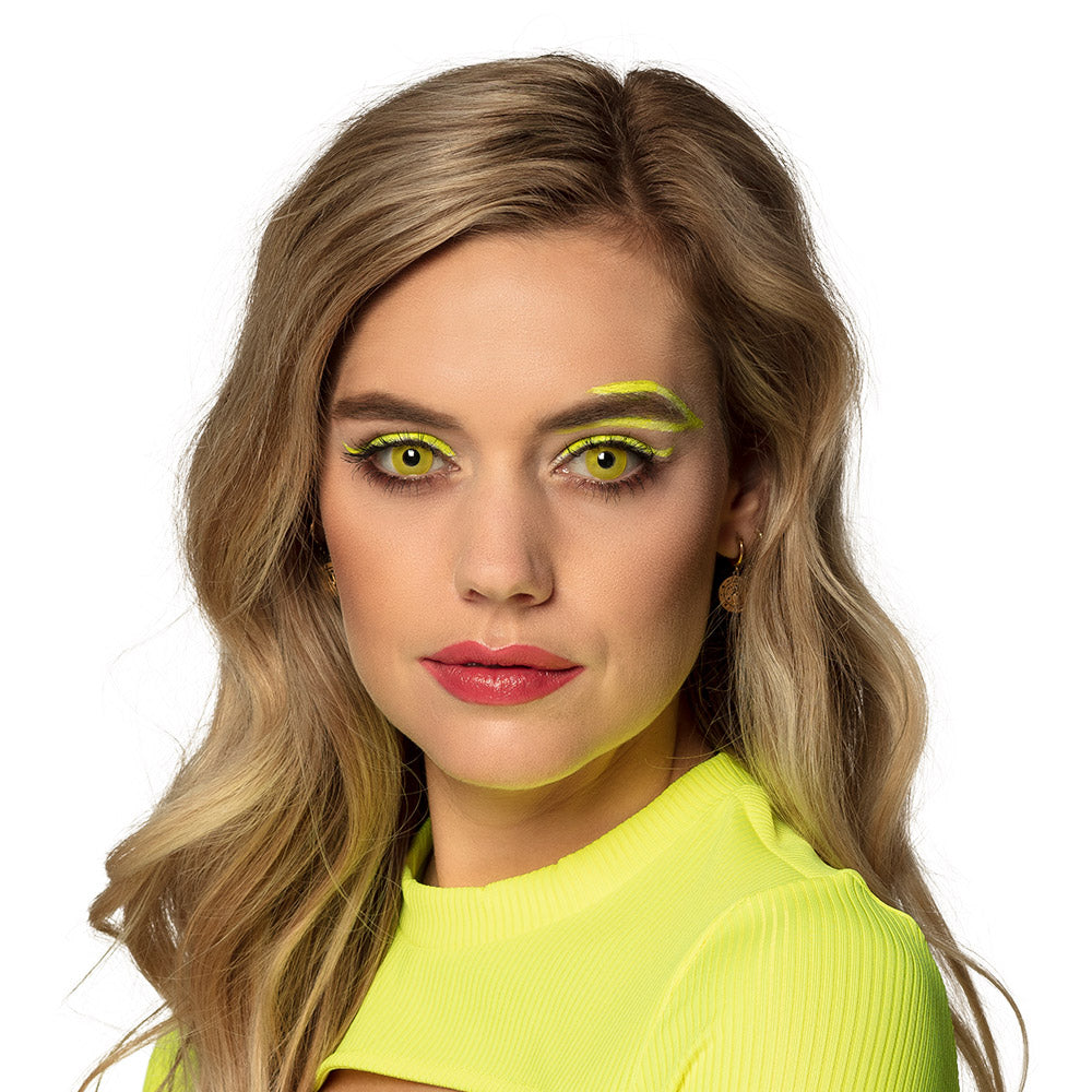 Lentilles de Contact UV Flash Jaune Fluo - Effet Blacklight