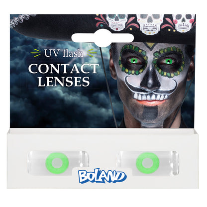 Lentilles de Contact UV Vert Flash Fluo - Déguisement Halloween